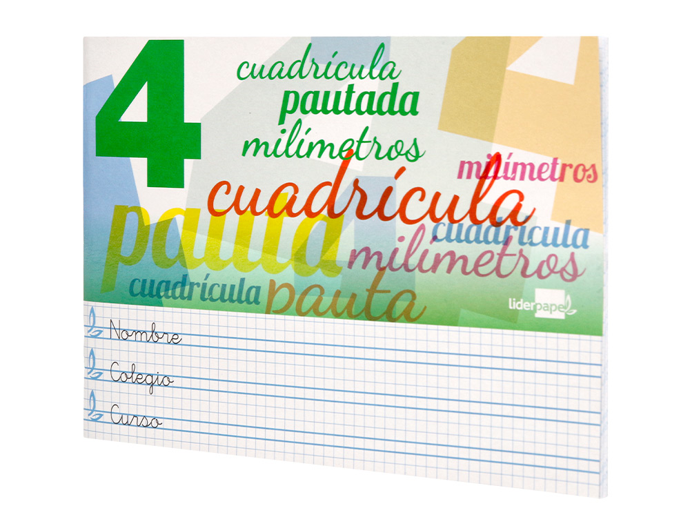LIBRETA LIDERPAPEL PAUTAGUIA TAPA CARTONCILLO 32 HOJAS DIN A5 70 GR CUADRICULADO PAUTADO 4 MM APAISADO CON MARGEN