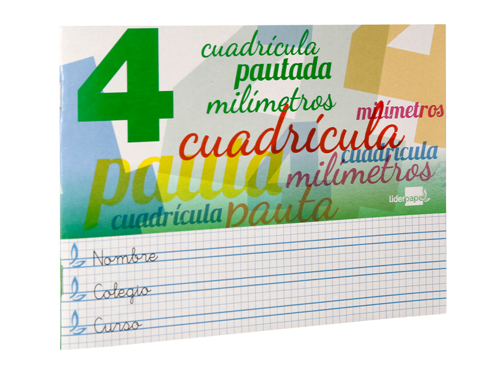 LIBRETA LIDERPAPEL PAUTAGUIA TAPA CARTONCILLO 32 HOJAS DIN A5 70 GR CUADRICULADO PAUTADO 4 MM APAISADO CON MARGEN