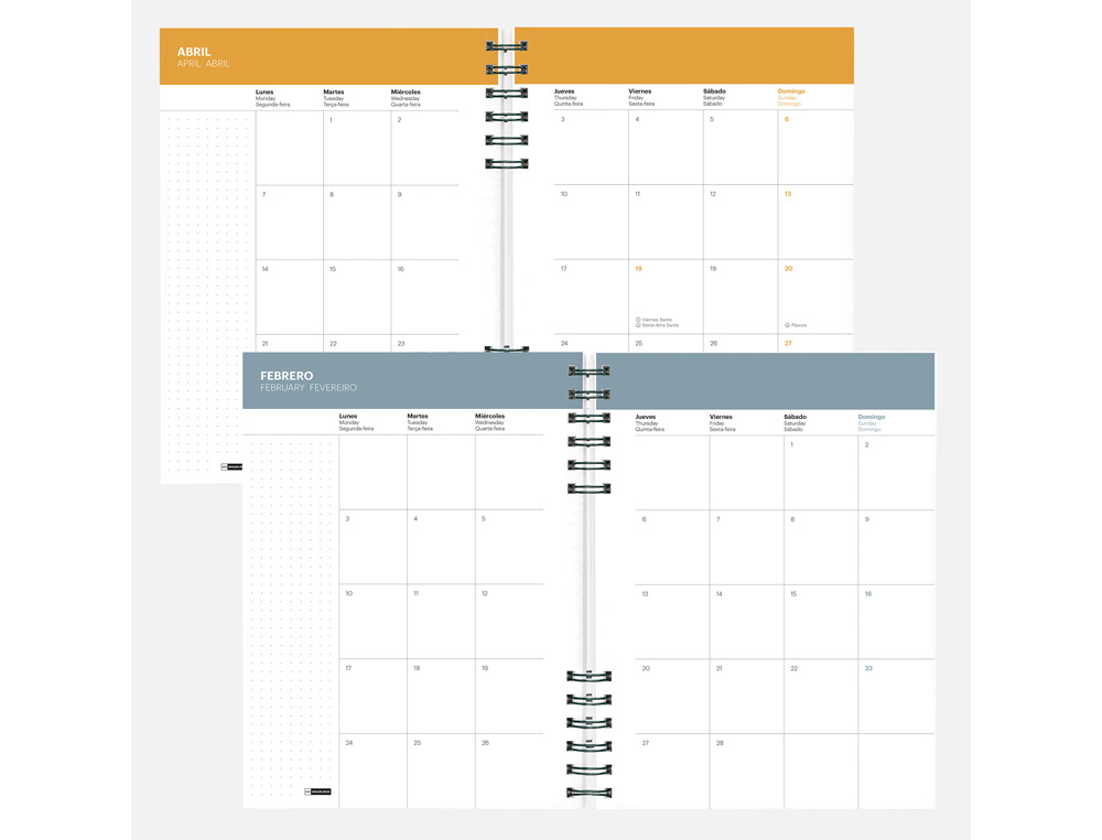 AGENDA ESPIRAL WIRE-O MIQUELRIUS 2026 PLUS BASIC SEMANA VISTA 155X213 MM COLOR MALVA