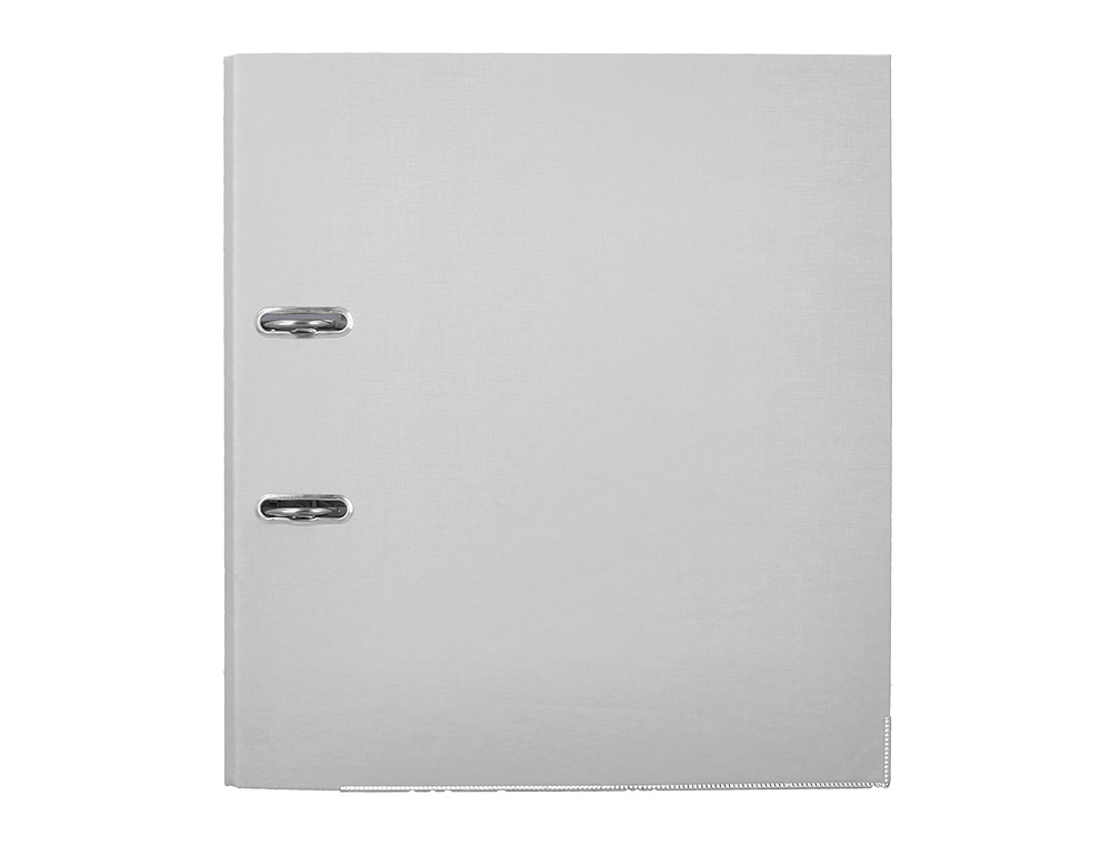 ARCHIVADOR DE PALANCA CARLIN FOLIO FORRADO POLIPROPILENO CON RADO LOMO ANCHO 75 MM GRIS