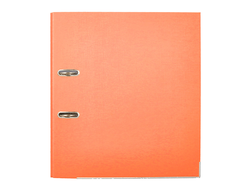 ARCHIVADOR DE PALANCA CARLIN DIN A4 FORRADO POLIPROPILENO CON RADO LOMO ANCHO 75 MM NARANJA