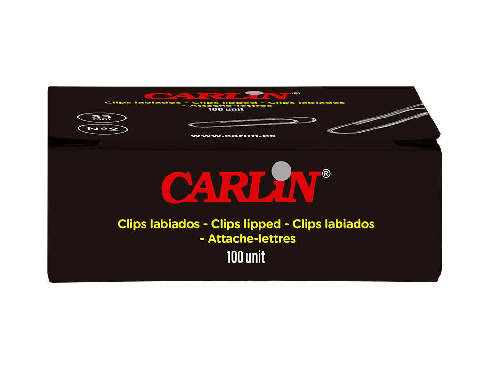 CLIPS CARLIN N 2 LABIADOS 33 MM CAJA DE 100 UNIDADES