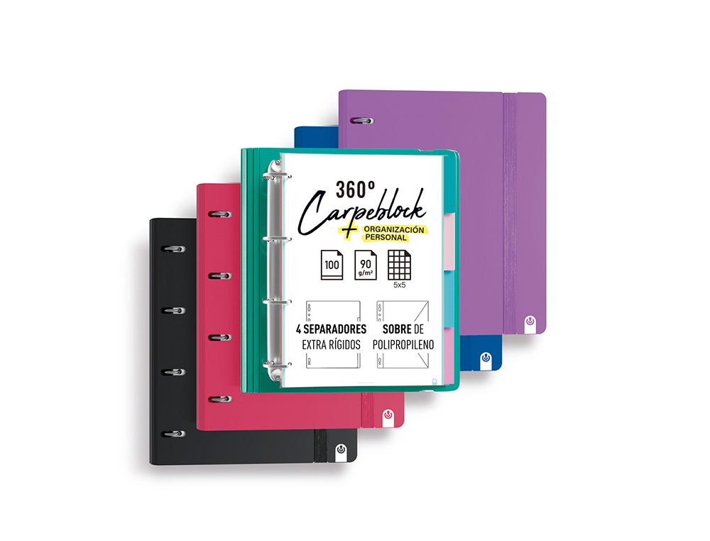 CARPETA CARPEBLOCK CARCHIVO DIN A4 FOAM CON RECAMBIO BONUS360 STYLE COLOR VIOLETA