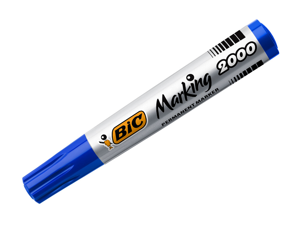 ROTULADOR BIC MARCADOR ECO PERMANENTE MARKING 2000 AZUL TRAZO 1,7 MM CAJA DE 12 UNIDADES