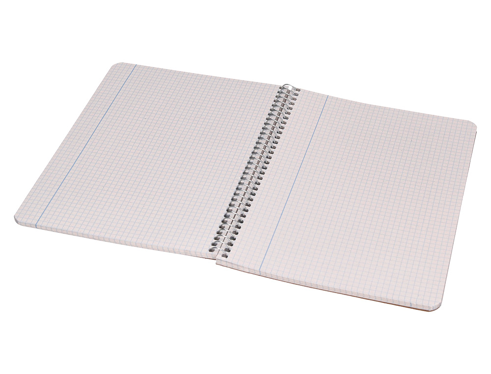 CUADERNO ESPIRAL LIDERPAPEL CUARTO ECOUSE TAPA CARTULINA KRAFT 80H PAPEL RECICLADO 80 GR CUADRO 4MM