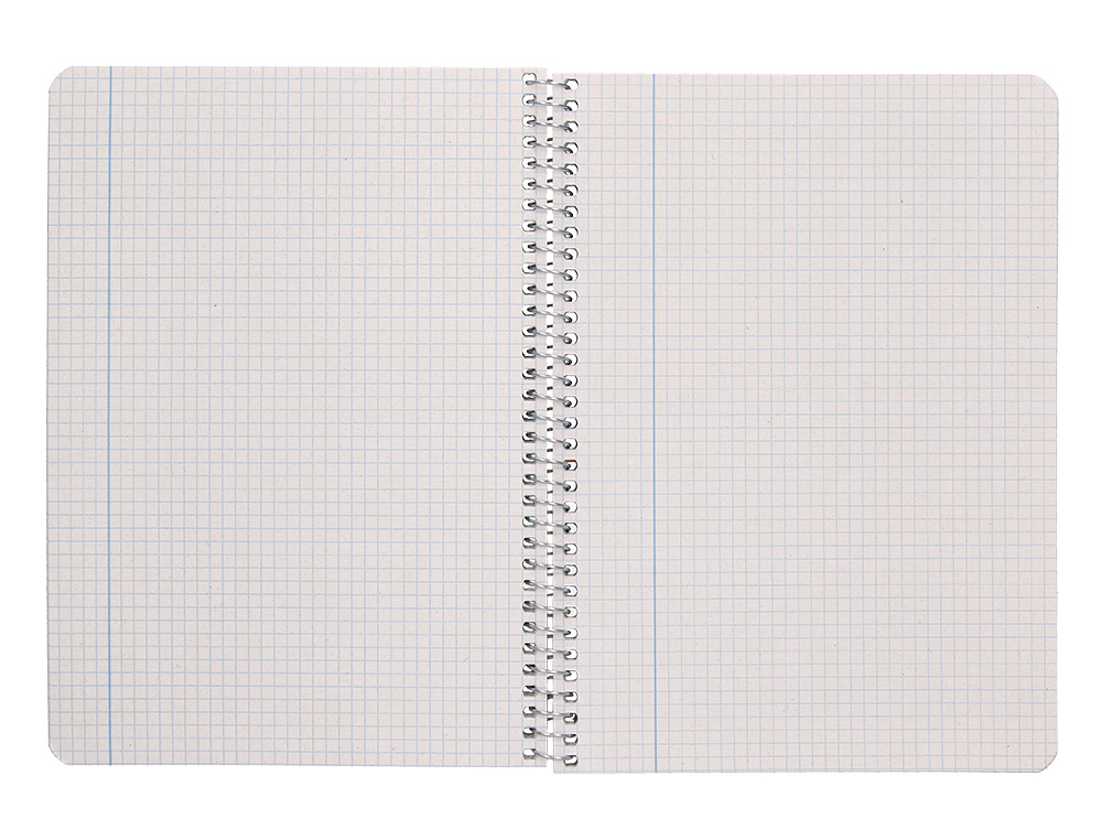 CUADERNO ESPIRAL LIDERPAPEL CUARTO ECOUSE TAPA CARTULINA KRAFT 80H PAPEL RECICLADO 80 GR CUADRO 4MM