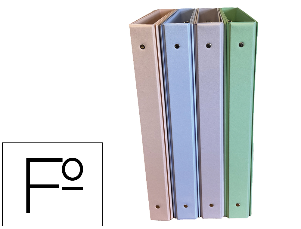 CARPETA DE 4 ANILLAS 25 MM SARO PVC COLORES PASTEL