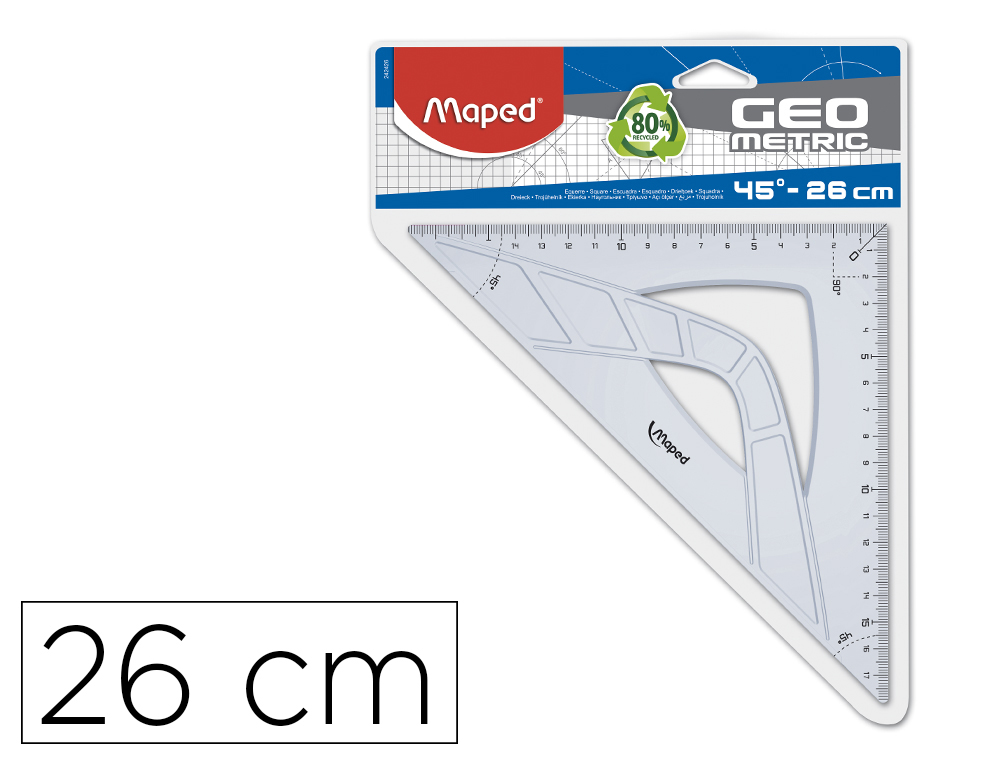 ESCUADRA MAPED GEOMETRIC 26 CM PLASTICO CRISTAL
