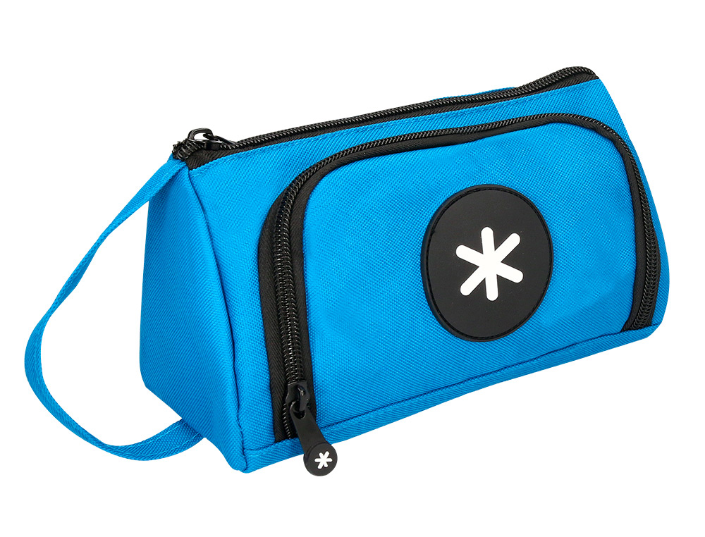 BOLSO ESCOLAR PORTATODO ANTARTIK CON BOLSILLO DELANTERO DESPLEGABLE COLOR AZUL 110X85X200 MM