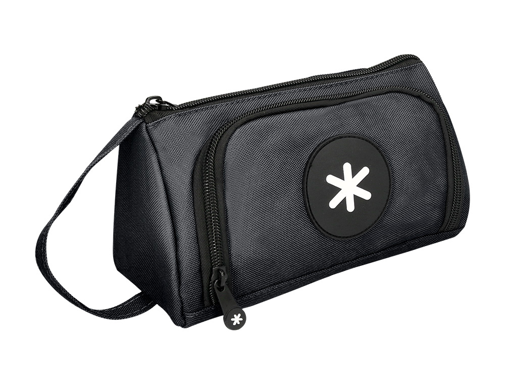 BOLSO ESCOLAR PORTATODO ANTARTIK CON BOLSILLO DELANTERO DESPLEGABLE COLOR NEGRO 110X85X200 MM