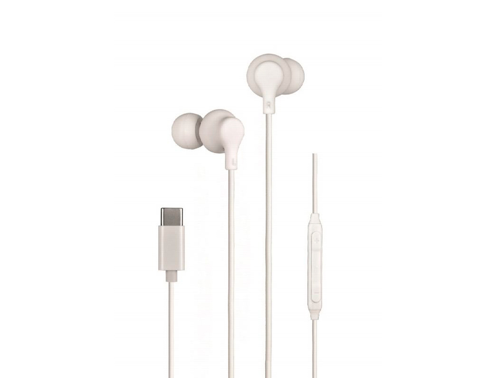 AURICULAR DAEWO IN-EAR CON MICROFONO USB TIPO-C COLOR BLANCO