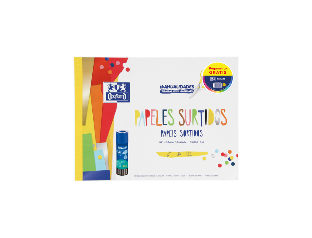 BLOC TRABAJOS MANUALES OXFORD CON PEGAMENTO PELIFIX