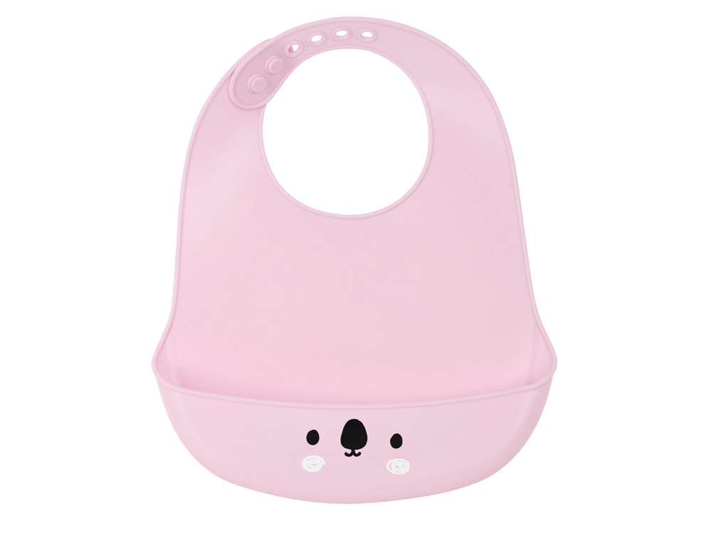 BABERO SILICONA SAFTA OSITO ROSA 210X20X260 MM