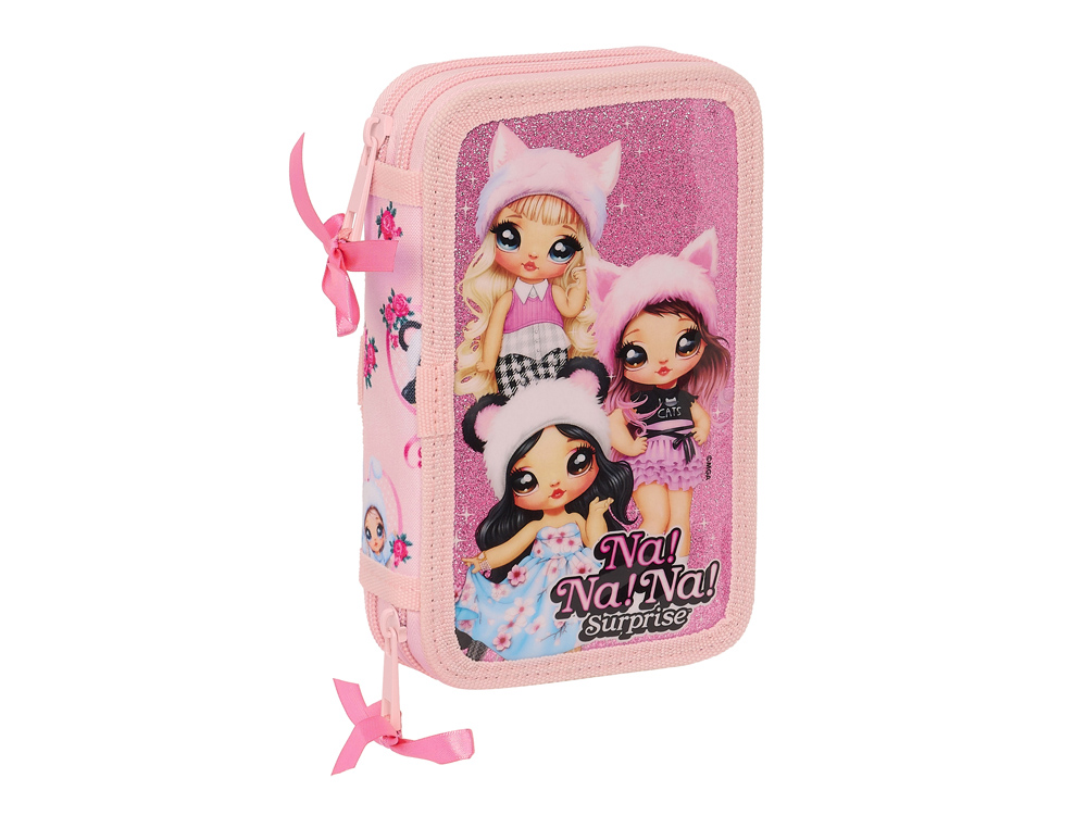 PLUMIER ESCOLAR SAFTA DOBLE CREMALLERA 28 PIEZAS NA NA NA SURPRISE FABULOUS 40X125X195 MM