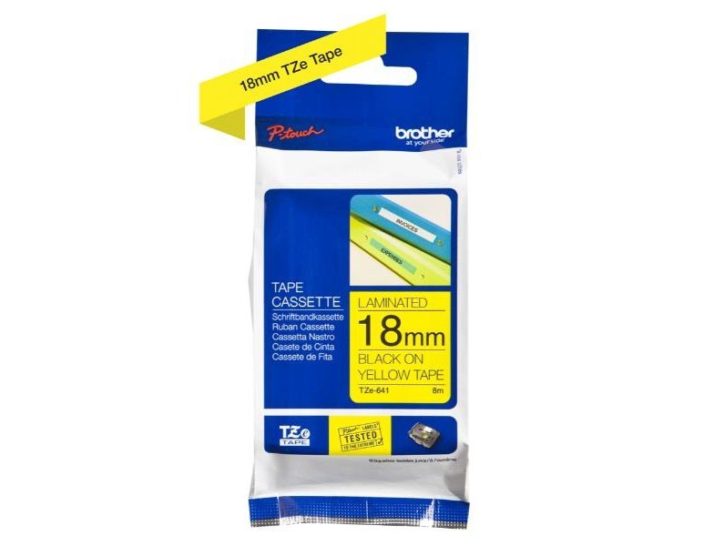 CINTA PARA ETIQUETADORES BROTHER CINTA ROTULADORA AMARILLO / NEGRO18