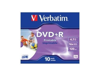 DVD+R VERBATIM IMPRIMIBLE CAPACIDAD 4,7 GB VELOCIDAD 16X PACK 10 UNIDADES