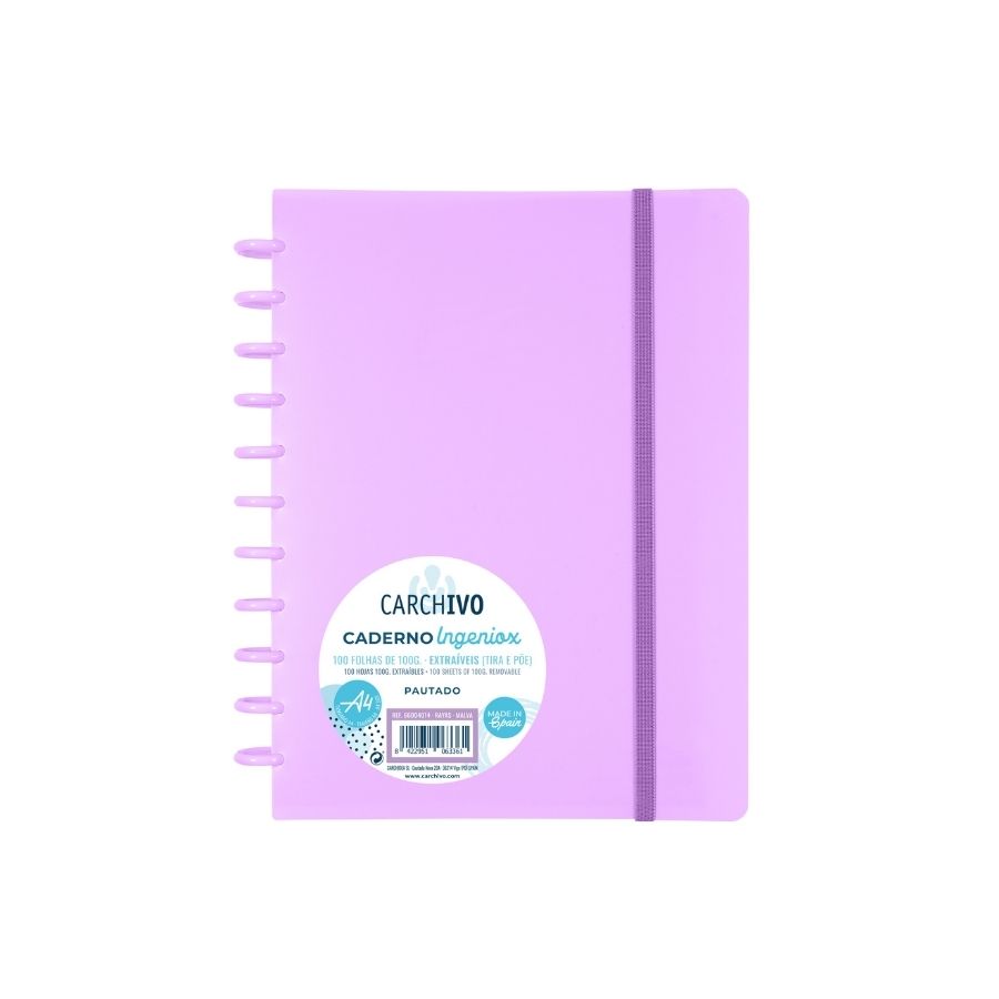 CUADERNO CARCHIVO INGENIOX A4 MALVA