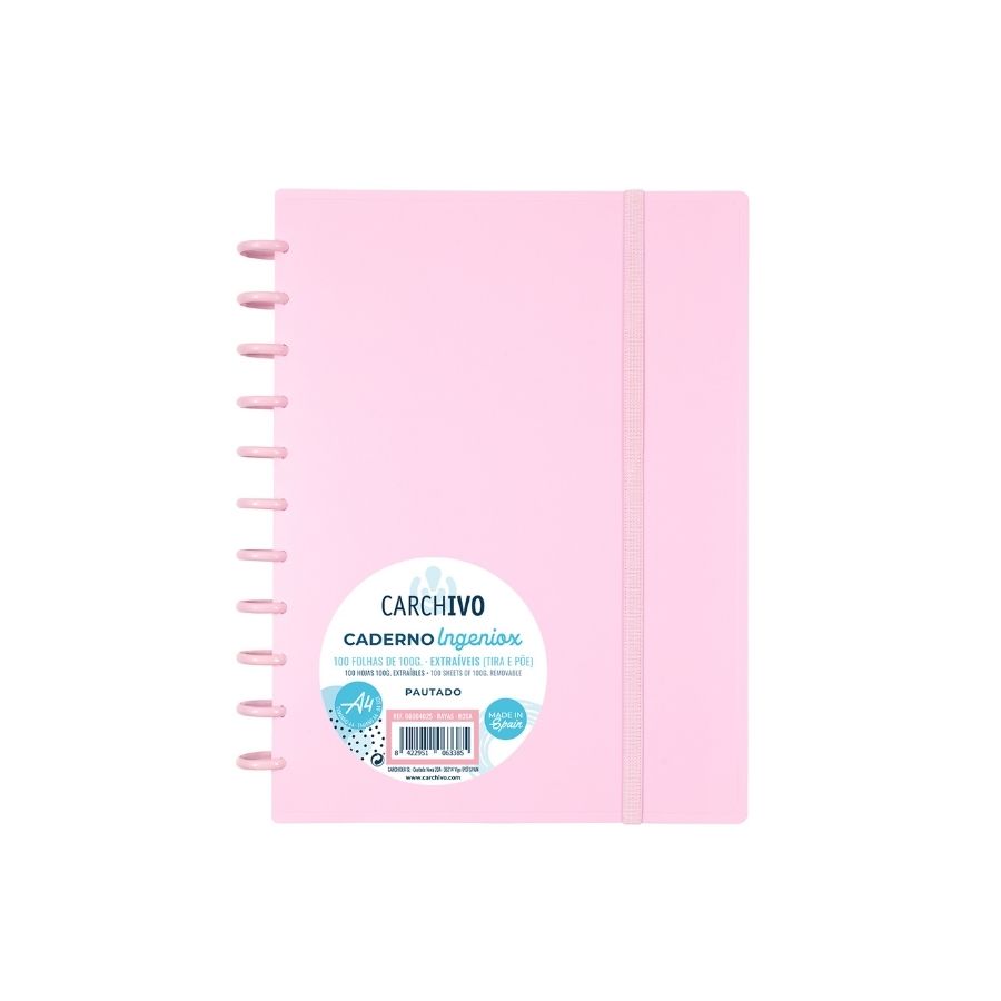 CUADERNO CARCHIVO INGENIOX A4 ROSA