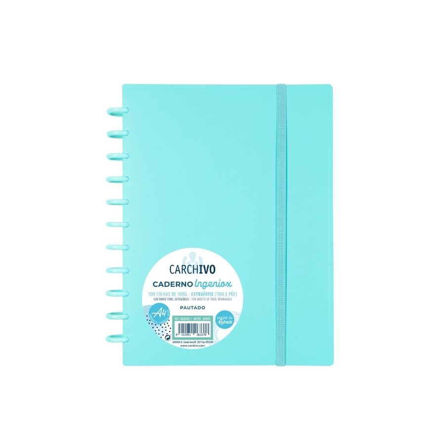 CUADERNO CARCHIVO INGENIOX A4 VERDE/MENTA