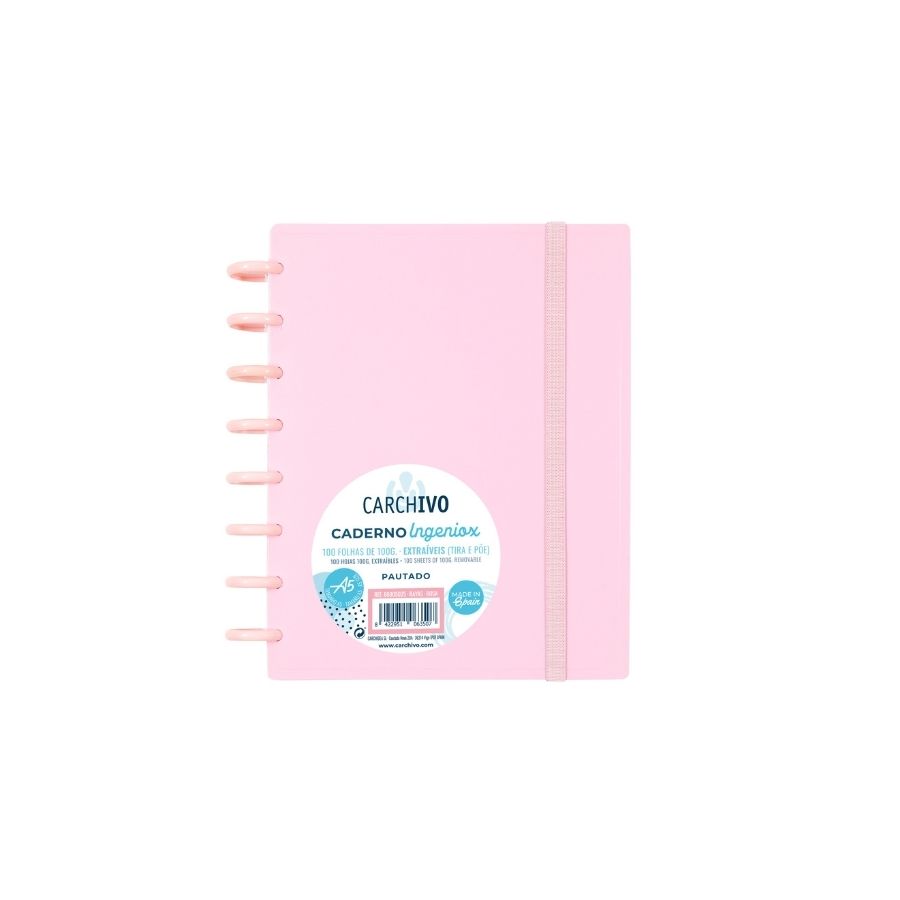 CUADERNO CARCHIVO INGENIOX A5 ROSA