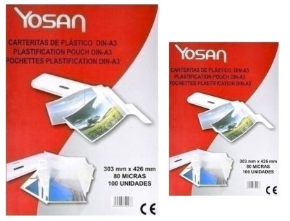 FUNDAS DE PLASTIFICAR 125 MICRAS A3 YOSAN