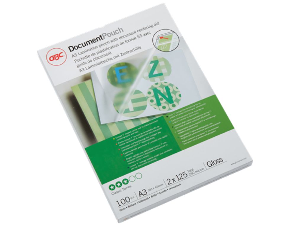 FUNDAS PLASTIFICAR A3 125 MICRAS GBC